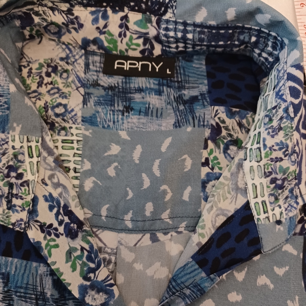 Apny Boho Patchwork Print Blouse Cupro Viscose Bl… - image 4